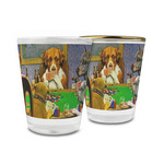 Dogs Playing Poker by C.M.Coolidge Glass Shot Glass - 1.5 oz