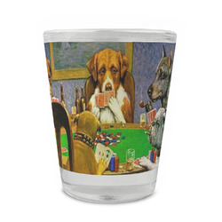 Dogs Playing Poker by C.M.Coolidge Glass Shot Glass - 1.5 oz - Single