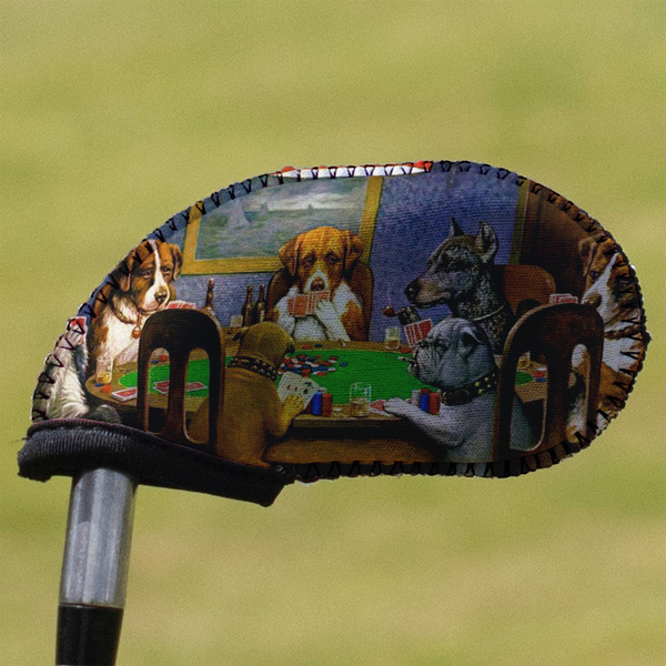 Custom Dogs Playing Poker by C.M.Coolidge Golf Club Iron Cover - Single