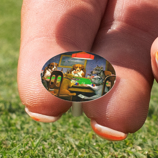 Dogs Playing Poker by C.M.Coolidge Golf Tees & Ball Markers Set - Marker