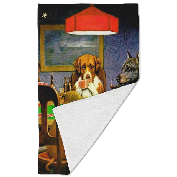 Dogs Playing Poker by C.M.Coolidge Golf Towel - Folded (Large)