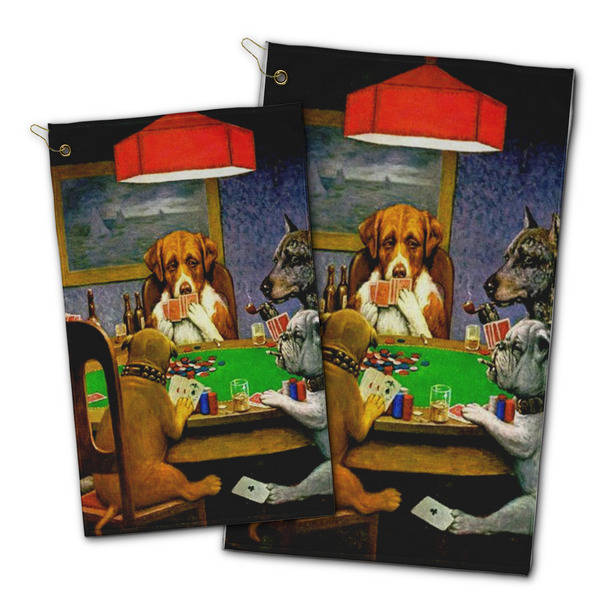 Dogs Playing Poker by C.M.Coolidge Golf Towel - PARENT (small and large)