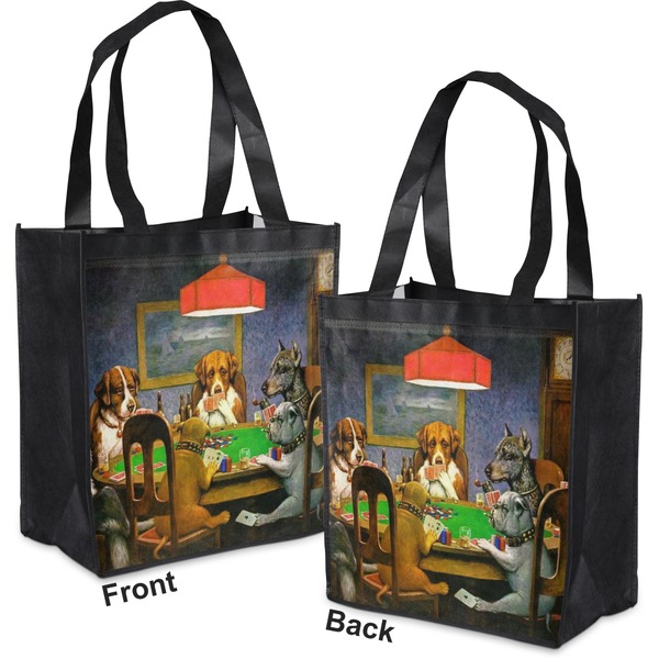 Dogs Playing Poker by C.M.Coolidge Grocery Bag - Apvl