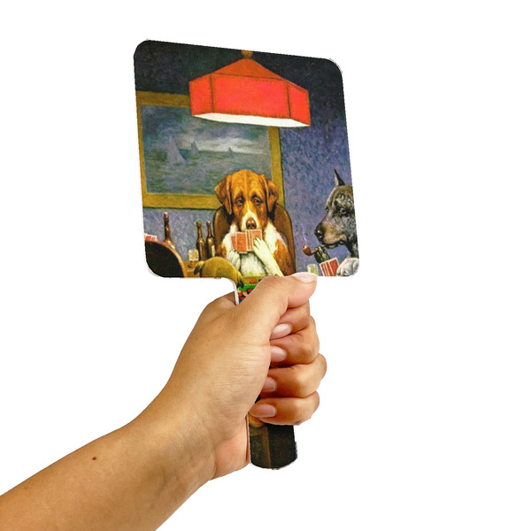 Dogs Playing Poker by C.M.Coolidge Hand Mirrors - Alt View