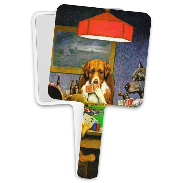 Custom Dogs Playing Poker by C.M.Coolidge Hand Mirror