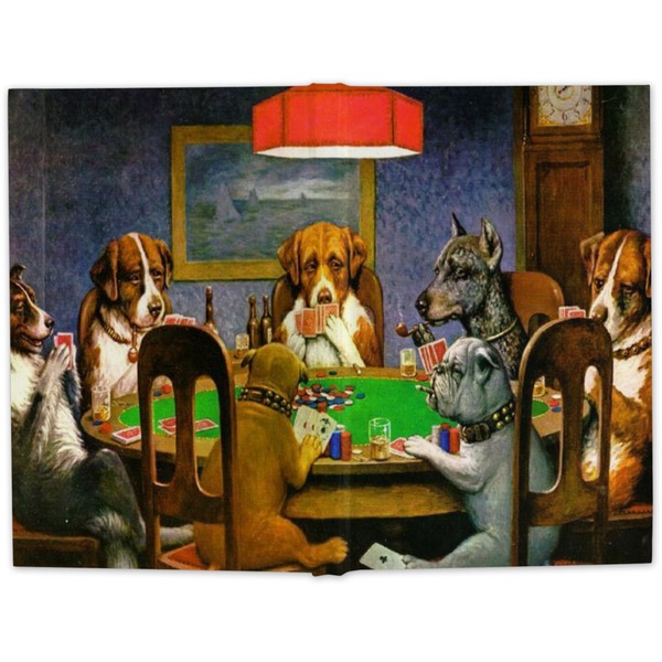 Dogs Playing Poker by C.M.Coolidge Hard Cover Journal - Apvl