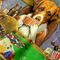 Dogs Playing Poker by C.M.Coolidge Hooded Baby Towel- Detail Close Up