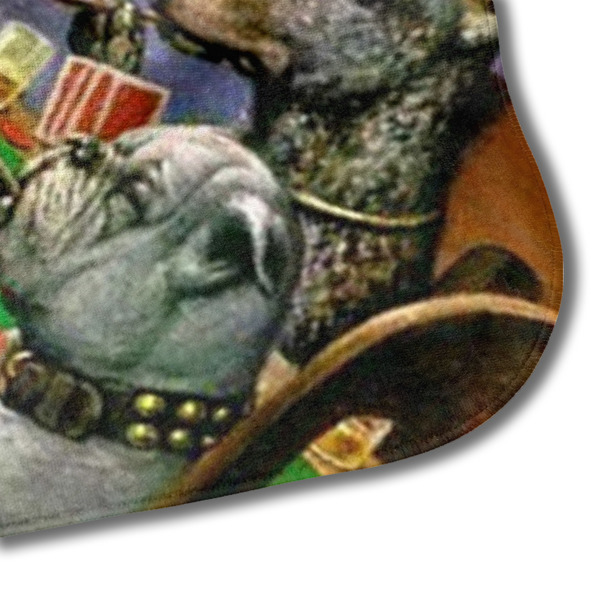 Dogs Playing Poker by C.M.Coolidge Hooded Baby Towel- Detail Corner