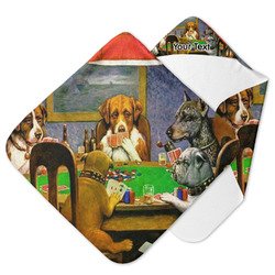 Dogs Playing Poker by C.M.Coolidge Hooded Baby Towel