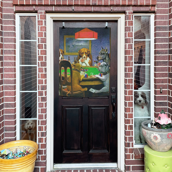 Dogs Playing Poker by C.M.Coolidge House Flags - Double Sided - (Over the door) LIFESTYLE