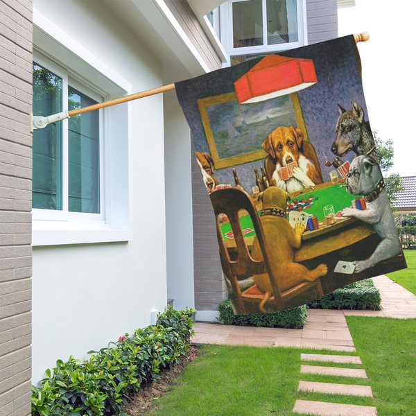 Dogs Playing Poker by C.M.Coolidge House Flags - Single Sided - LIFESTYLE