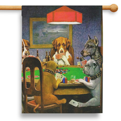 Dogs Playing Poker by C.M.Coolidge 28" House Flag - Double Sided