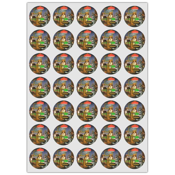 Dogs Playing Poker by C.M.Coolidge Icing Circle - XSmall - Set of 35