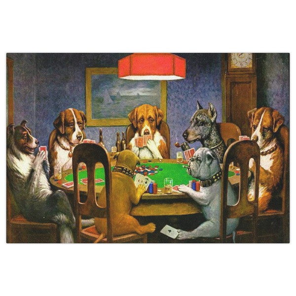 Dogs Playing Poker by C.M.Coolidge Indoor / Outdoor Rug - 2'x3' - Front Flat