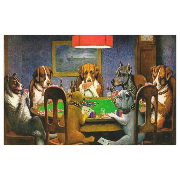 Dogs Playing Poker by C.M.Coolidge Indoor / Outdoor Rug - 5'x8' - Front Flat