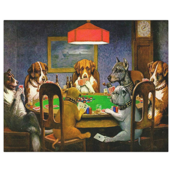 Dogs Playing Poker by C.M.Coolidge Indoor / Outdoor Rug - 8'x10' - Front Flat