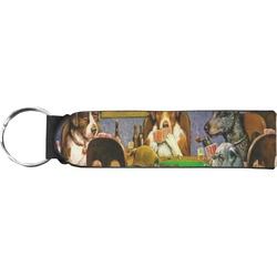 Dogs Playing Poker by C.M.Coolidge Neoprene Keychain Fob