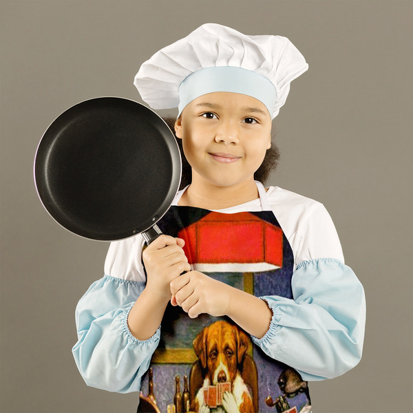 Dogs Playing Poker by C.M.Coolidge Kid's Aprons - Medium - Lifestyle