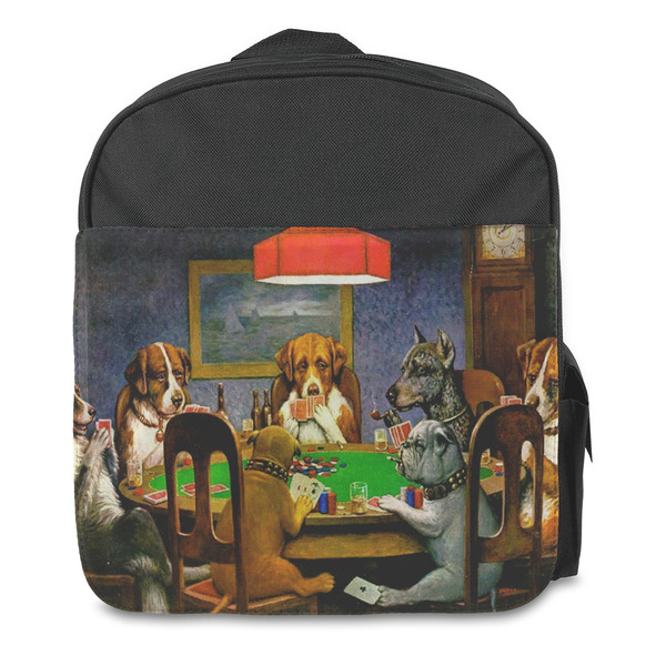 Dogs Playing Poker by C.M.Coolidge Kids Backpack - Front