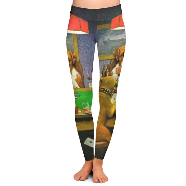 Custom Dogs Playing Poker by C.M.Coolidge Ladies Leggings - Extra Large