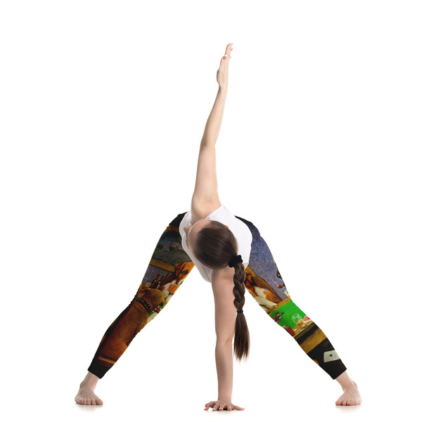 Dogs Playing Poker by C.M.Coolidge Ladies Leggings - LIFESTYLE