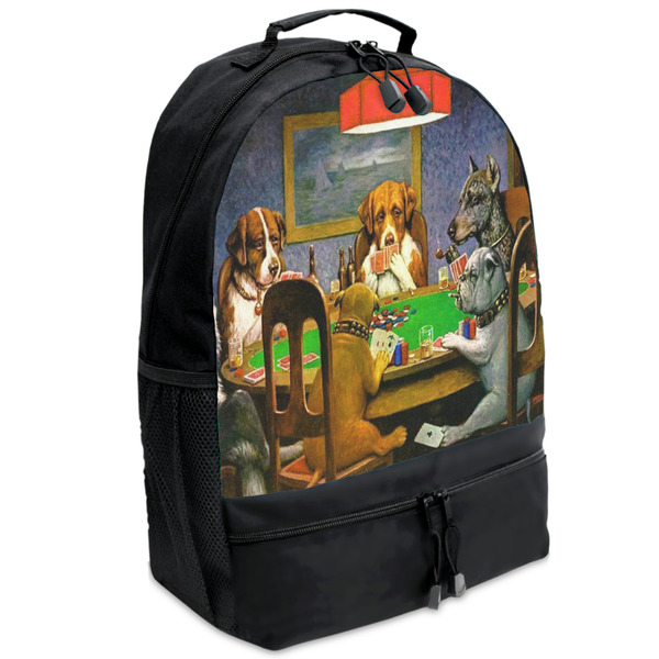 Custom Dogs Playing Poker by C.M.Coolidge Backpacks - Black