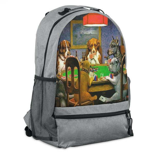 Custom Dogs Playing Poker by C.M.Coolidge Backpack - Grey