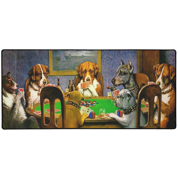 Dogs Playing Poker by C.M.Coolidge Large Gaming Mats - APPROVAL