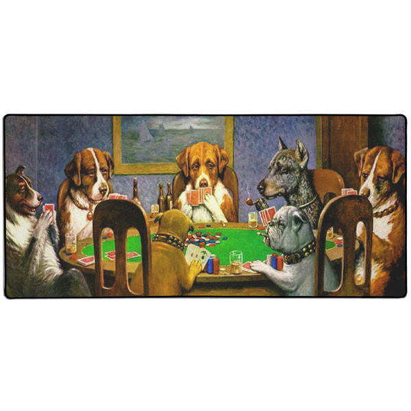 Custom Dogs Playing Poker by C.M.Coolidge 3XL Gaming Mouse Pad - 35" x 16"