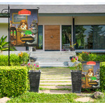 Dogs Playing Poker by C.M.Coolidge Large Garden Flag - Single Sided