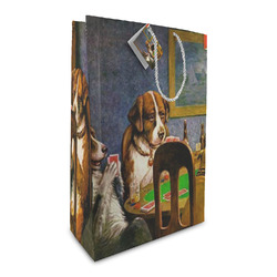 Dogs Playing Poker by C.M.Coolidge Large Gift Bag