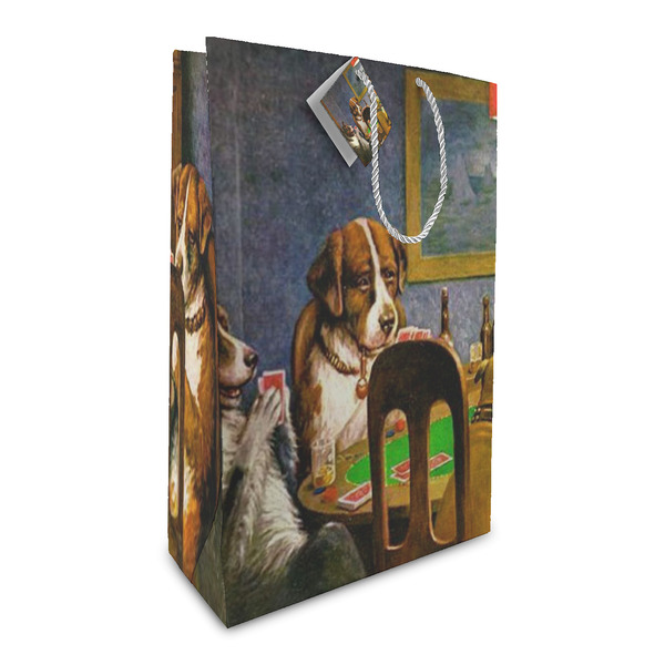 Custom Dogs Playing Poker by C.M.Coolidge Large Gift Bag