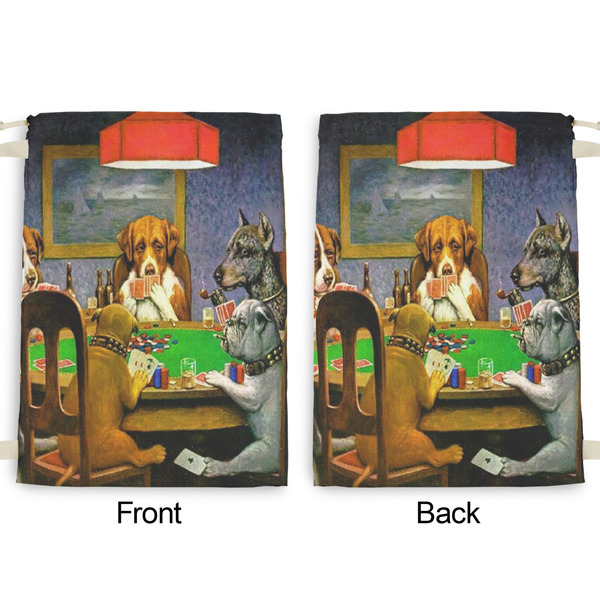 Dogs Playing Poker by C.M.Coolidge Large Laundry Bag - Front & Back View