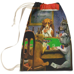 Dogs Playing Poker by C.M.Coolidge Laundry Bag - Large