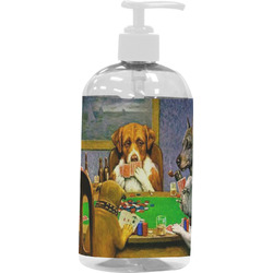 Dogs Playing Poker by C.M.Coolidge Plastic Soap / Lotion Dispenser (16 oz - Large - White)