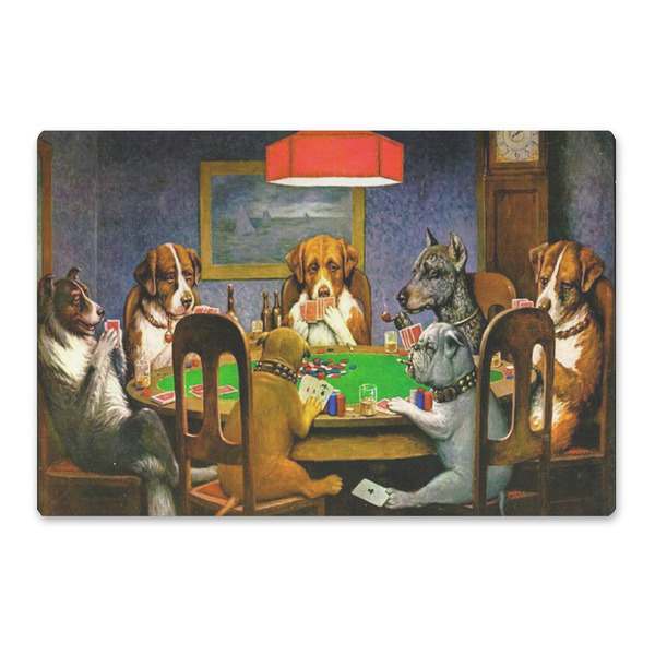 Custom Dogs Playing Poker by C.M.Coolidge Large Rectangle Car Magnet