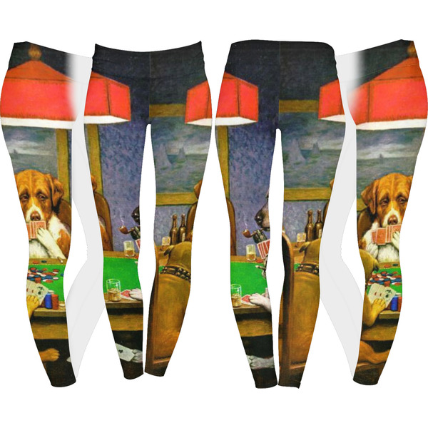 Dogs Playing Poker by C.M.Coolidge Leggings Turn Around - Apvl