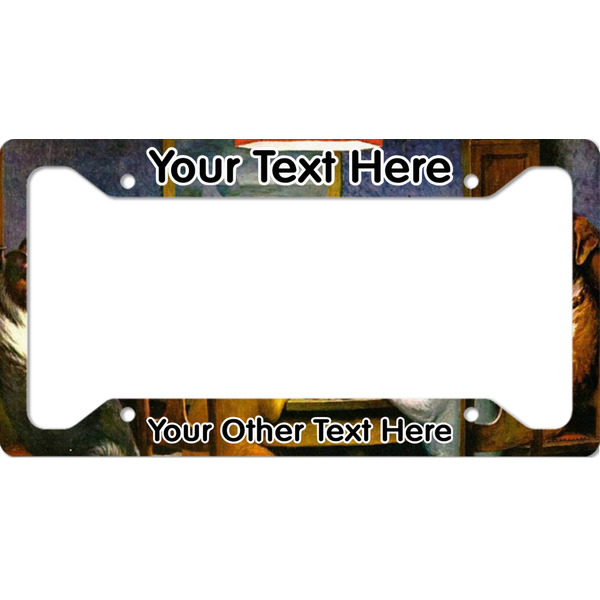 Custom Dogs Playing Poker by C.M.Coolidge License Plate Frame - Style A