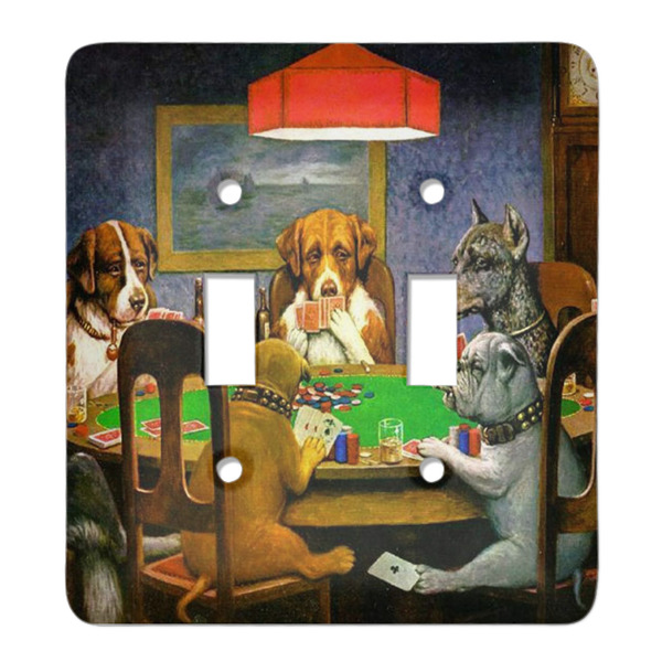 Custom Dogs Playing Poker by C.M.Coolidge Light Switch Cover (2 Toggle Plate)