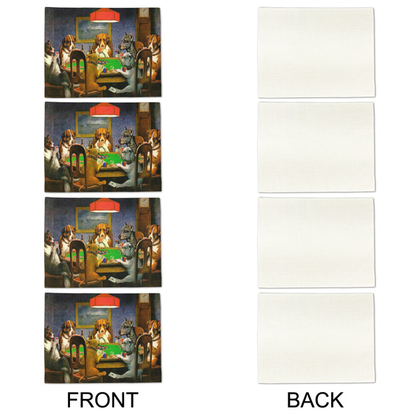 Dogs Playing Poker by C.M.Coolidge Linen Placemat - APPROVAL Set of 4 (single sided)