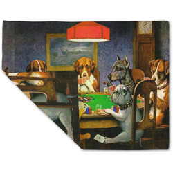 Dogs Playing Poker by C.M.Coolidge Double-Sided Linen Placemat - Single