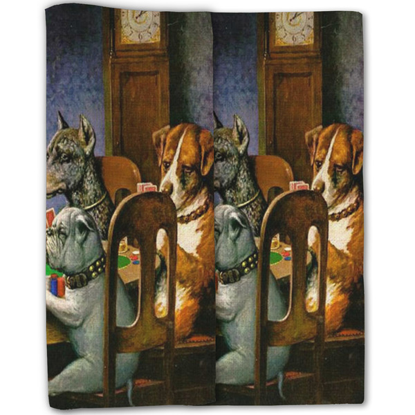 Dogs Playing Poker by C.M.Coolidge Linen Placemat - Folded Half (double sided)