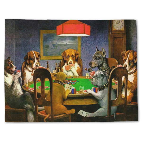 Dogs Playing Poker by C.M.Coolidge Linen Placemat - Front
