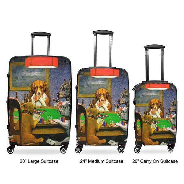 Dogs Playing Poker by C.M.Coolidge Luggage Bags all sizes - With Handle
