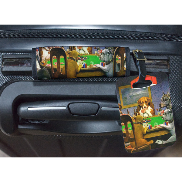 Dogs Playing Poker by C.M.Coolidge Luggage Wrap & Tag