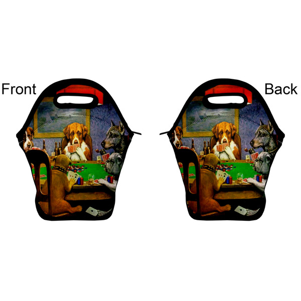 Dogs Playing Poker by C.M.Coolidge Lunch Bag - Front and Back
