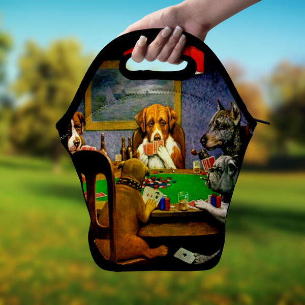 Dogs Playing Poker by C.M.Coolidge Lunch Bag - Hand