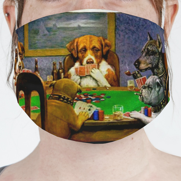 Custom Dogs Playing Poker by C.M.Coolidge Face Mask Cover