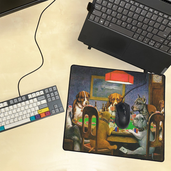Dogs Playing Poker by C.M.Coolidge Medium Gaming Mats - LIFESTYLE