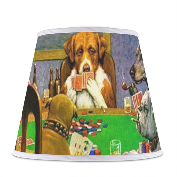 Dogs Playing Poker by C.M.Coolidge Poly Film Empire Lampshade - Front View